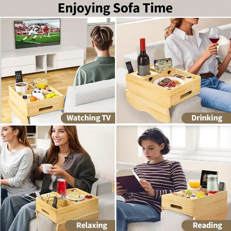 Getränkehalter-Tablett für das Sofa - 13.9L x 9.8W x 3H
