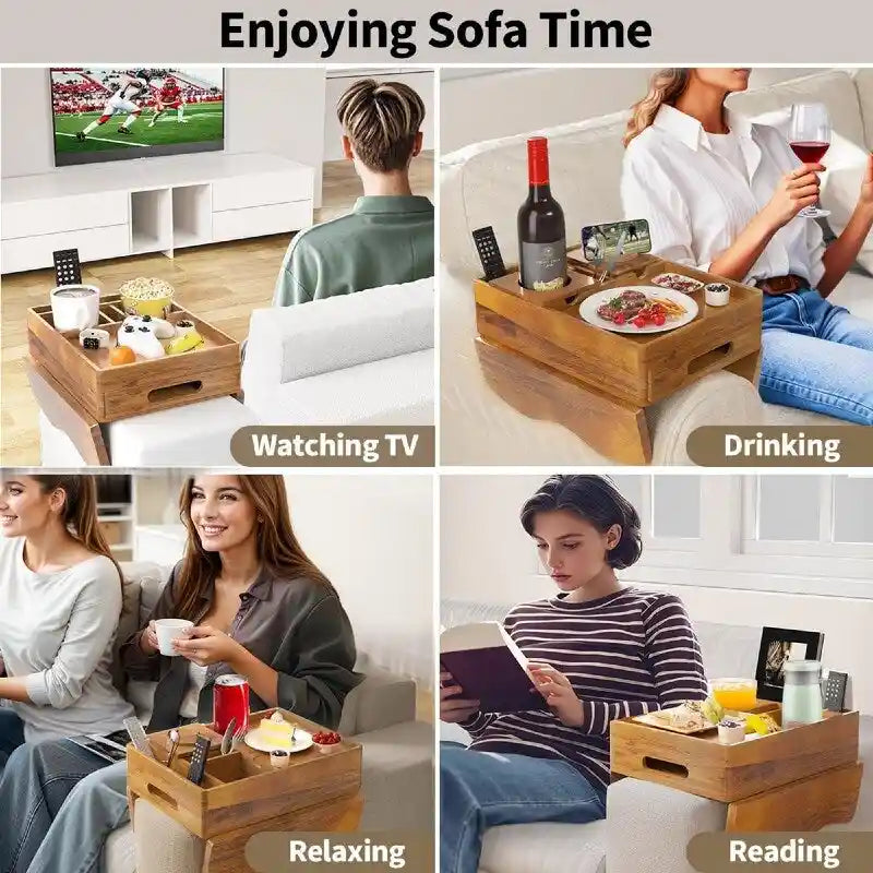 Getränkehalter-Tablett für das Sofa - 13.9L x 9.8W x 3H