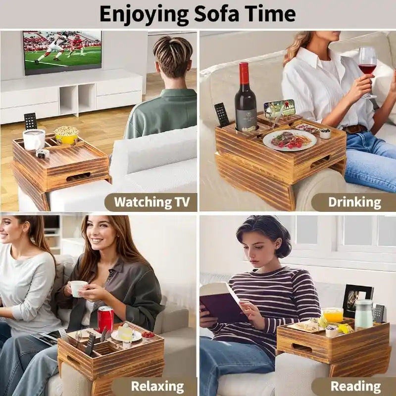 Getränkehalter-Tablett für das Sofa - 13.9L x 9.8W x 3H