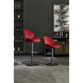 Adjustable Swivel Bar Stools Set of 2, Counter Height Bar Chairs with Back, Velvet Armless Dining Chair with Footrest