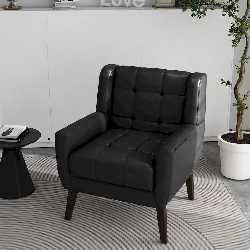 Gestoffeerde loungefauteuil met gecapitonneerde armleuningen