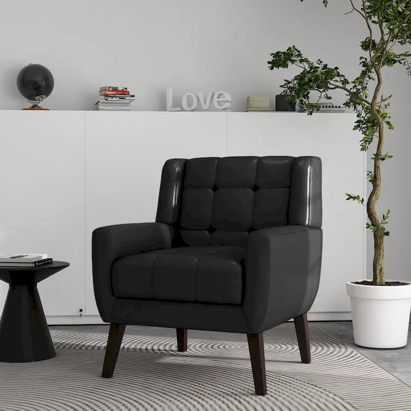 Gestoffeerde loungefauteuil met gecapitonneerde armleuningen