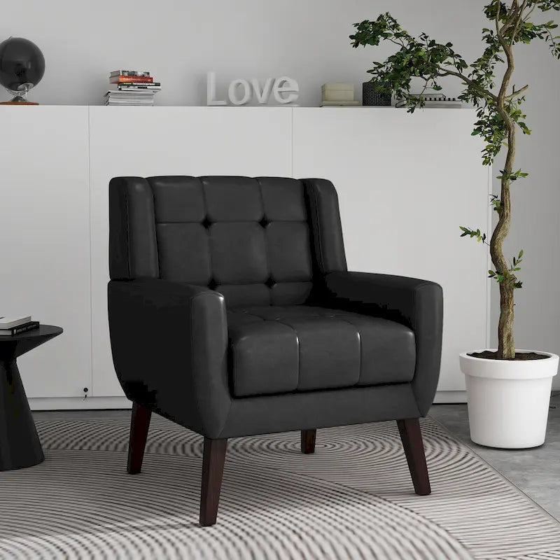 Gestoffeerde loungefauteuil met gecapitonneerde armleuningen