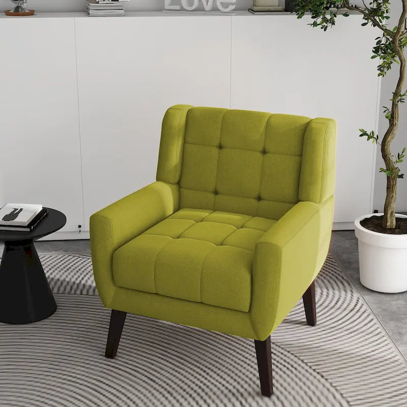 Gestoffeerde loungefauteuil met gecapitonneerde armleuningen