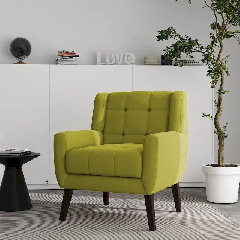 Gestoffeerde loungefauteuil met gecapitonneerde armleuningen