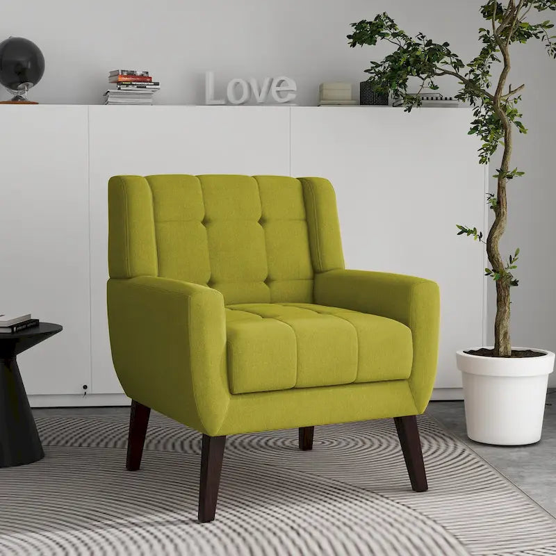Gestoffeerde loungefauteuil met gecapitonneerde armleuningen
