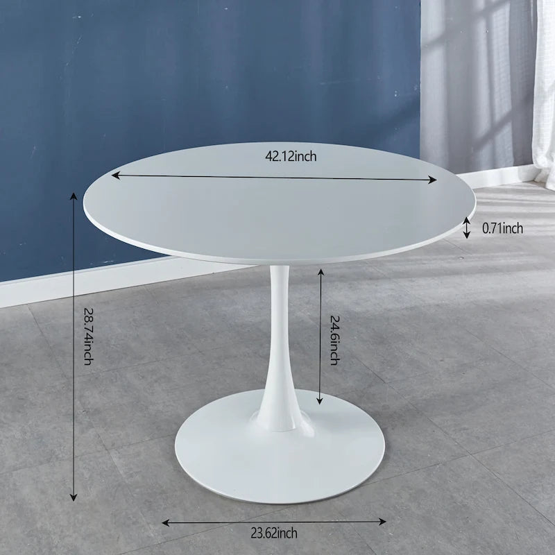 White Tulip Table Mid-century Dining Table for 4-6 people