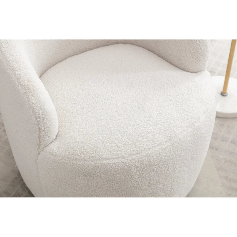 Swivel barrel-style lounge chair