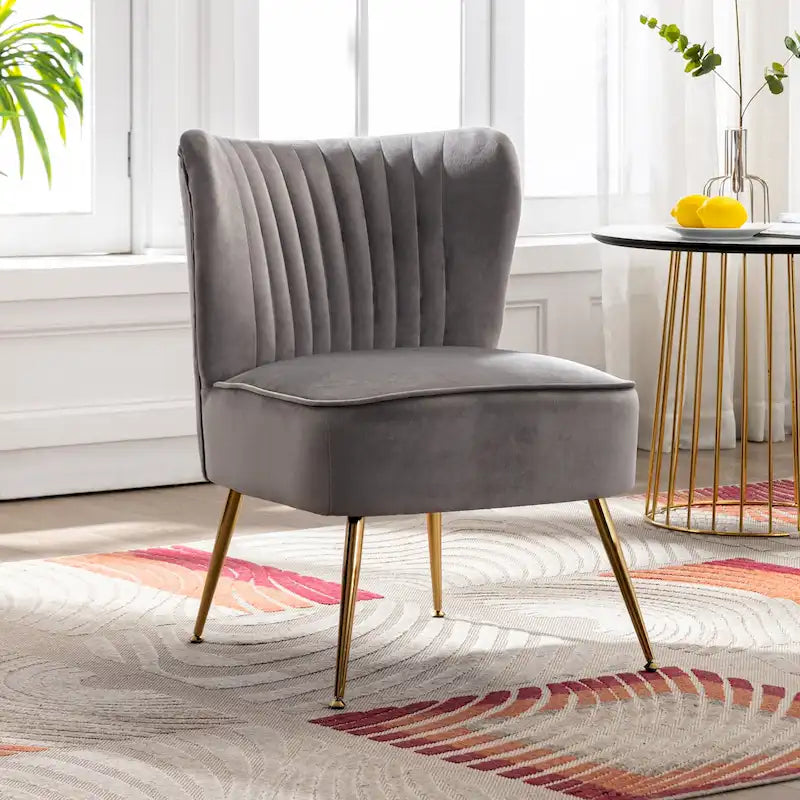 Contemporary Velvet Upholstered Accent Chair