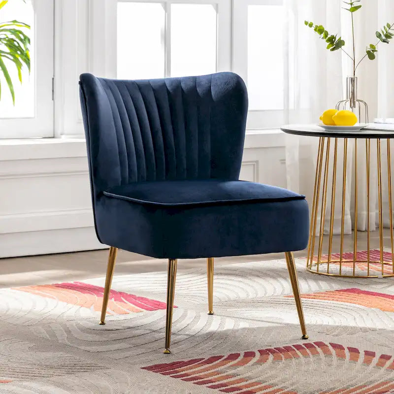 Contemporary Velvet Upholstered Accent Chair