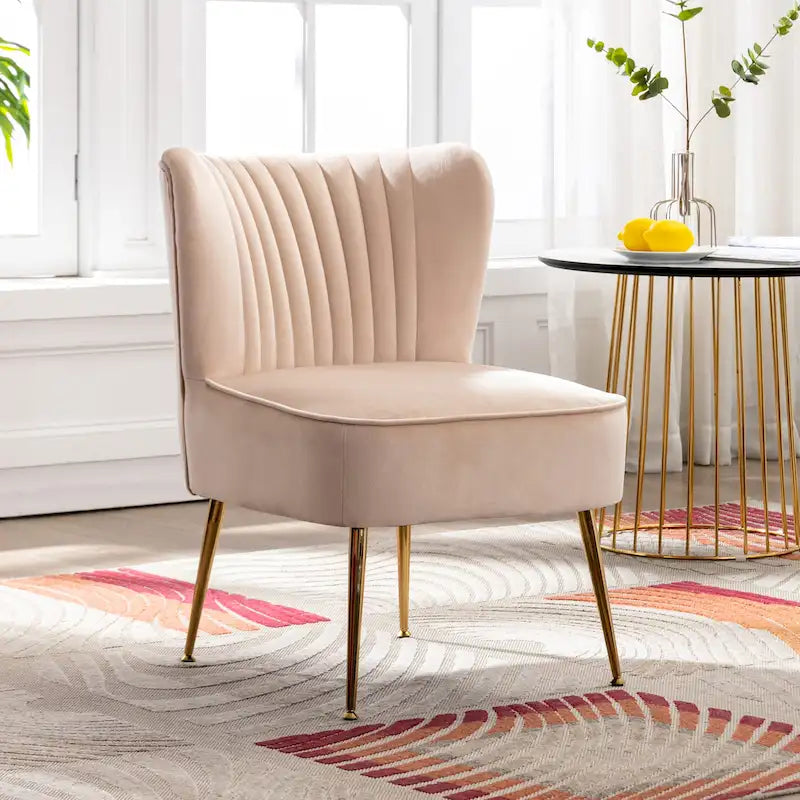 Contemporary Velvet Upholstered Accent Chair