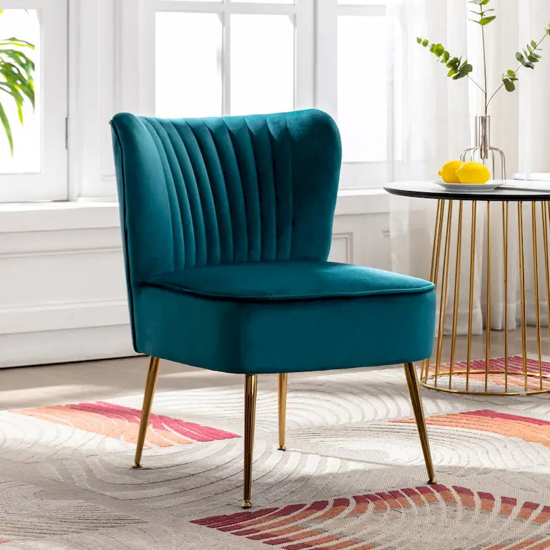 Contemporary Velvet Upholstered Accent Chair