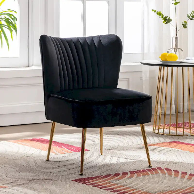 Contemporary Velvet Upholstered Accent Chair