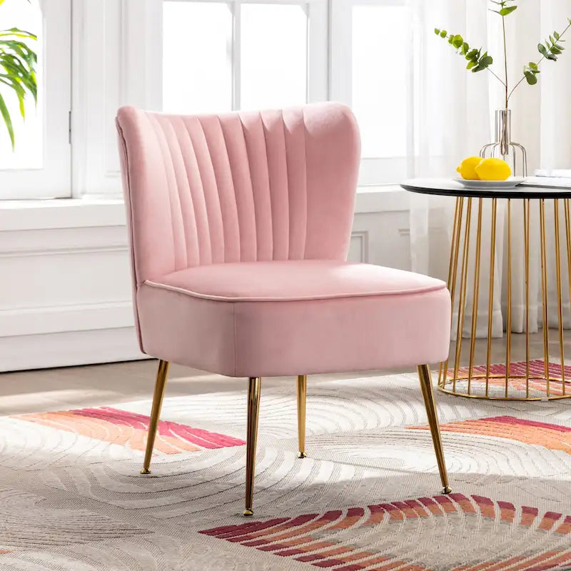 Contemporary Velvet Upholstered Accent Chair