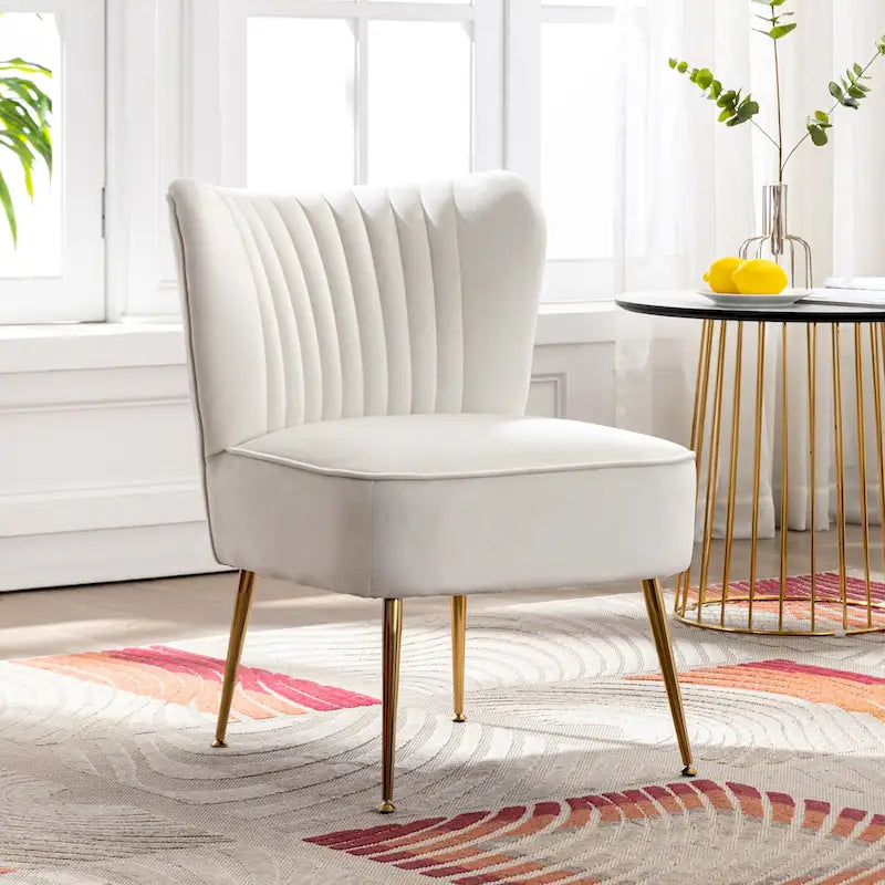 Contemporary Velvet Upholstered Accent Chair