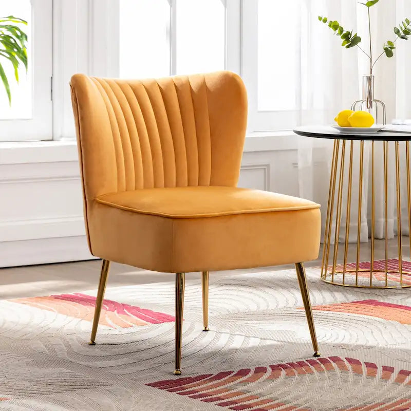 Contemporary Velvet Upholstered Accent Chair