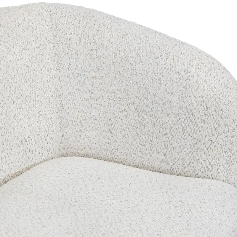 Modern Curved Arms Boucle Sofa Couch with Kidney Style Seat and Round Wooden Legs