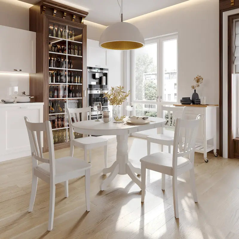 Set of 2 Dillon White Solid Wood Dining Chairs