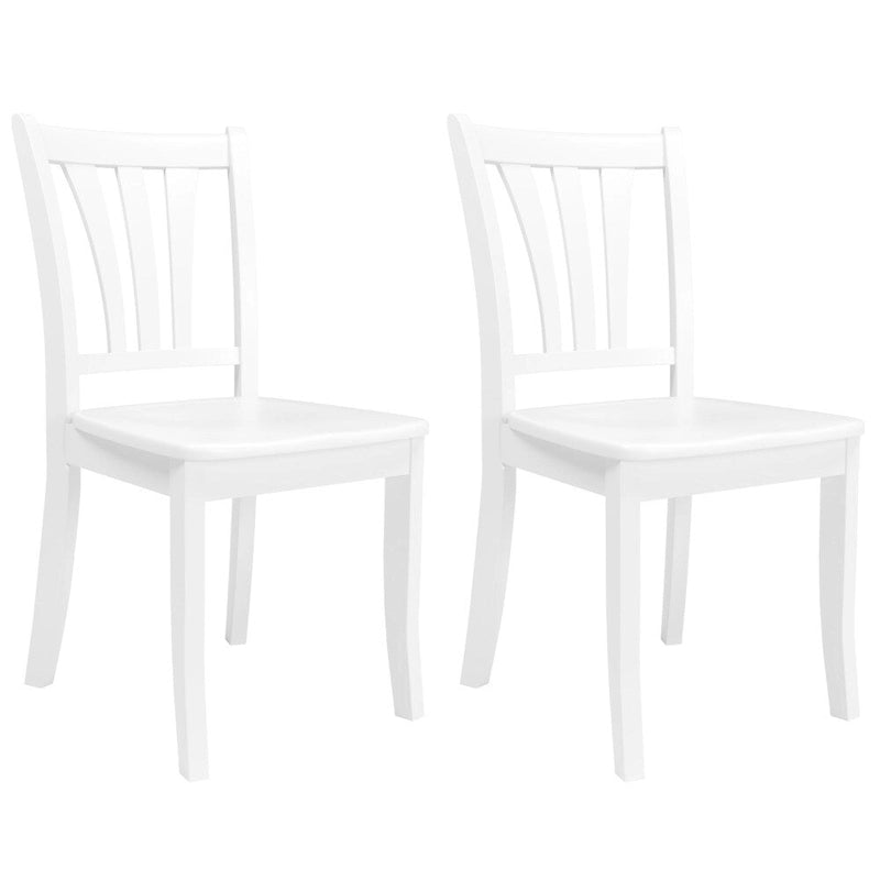 Set van 2 witte eetkamerstoelen van massief hout