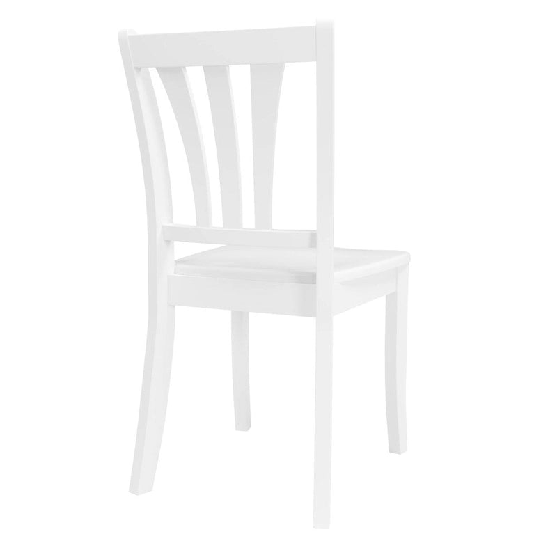 Set van 2 witte eetkamerstoelen van massief hout