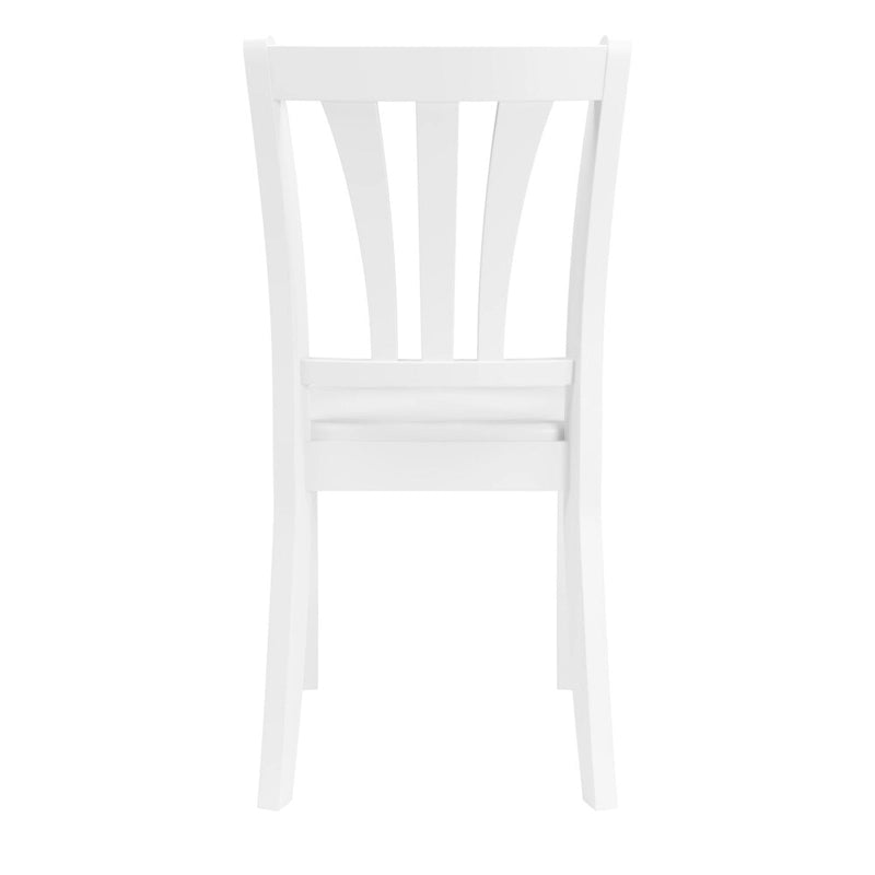 Set van 2 witte eetkamerstoelen van massief hout