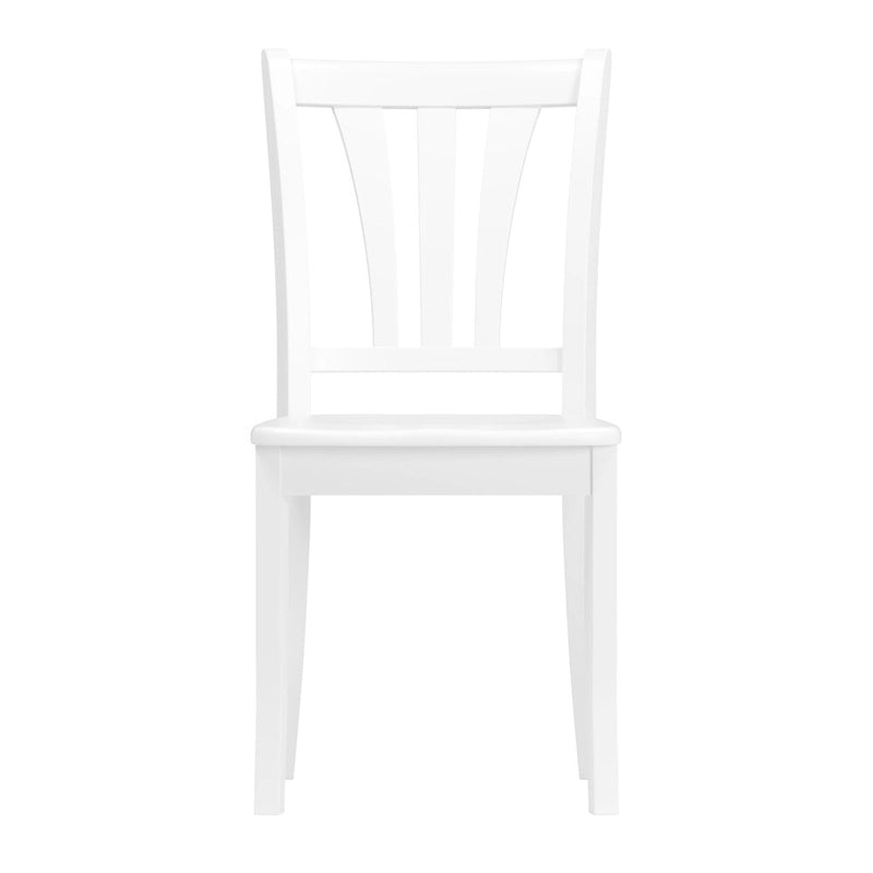 Set van 2 witte eetkamerstoelen van massief hout