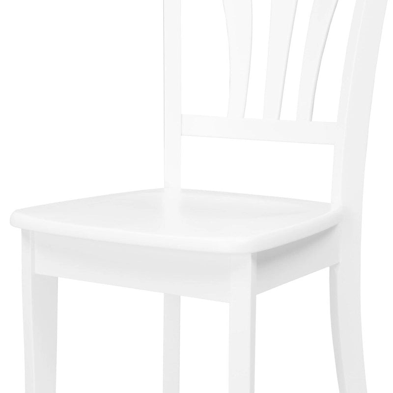 Set van 2 witte eetkamerstoelen van massief hout