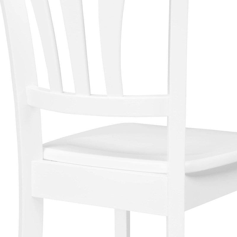 Set van 2 witte eetkamerstoelen van massief hout