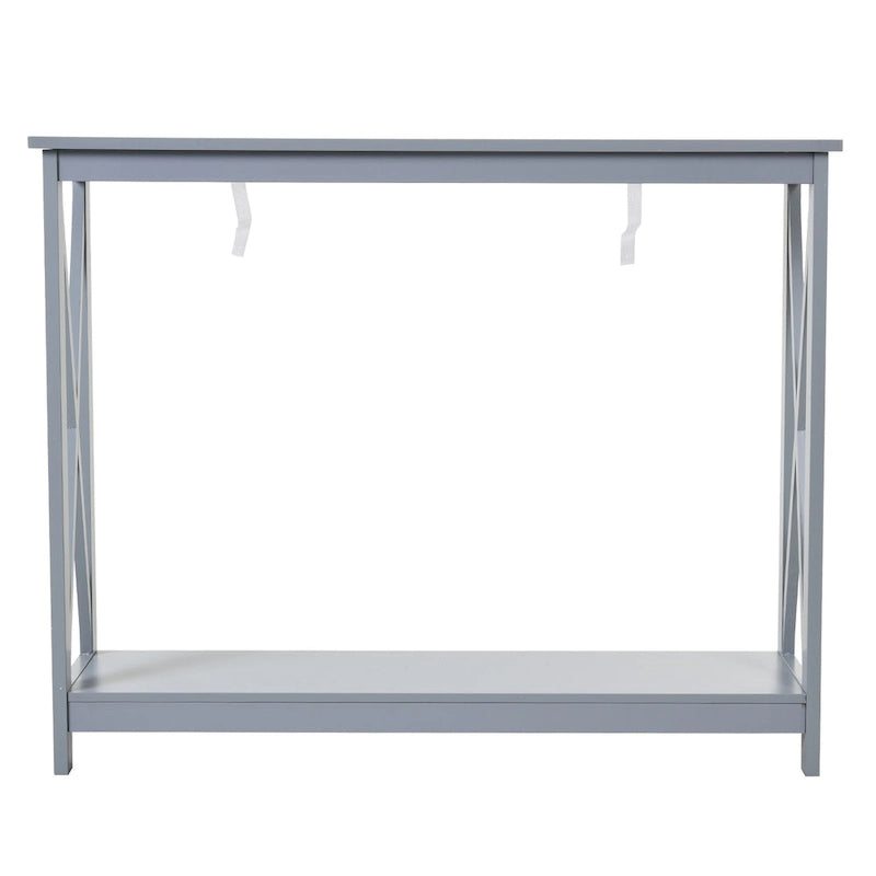 2-Tier Bench Sofa Console Table with Underneath Storage Shelf for the Entryway, Living Room, & Hallway