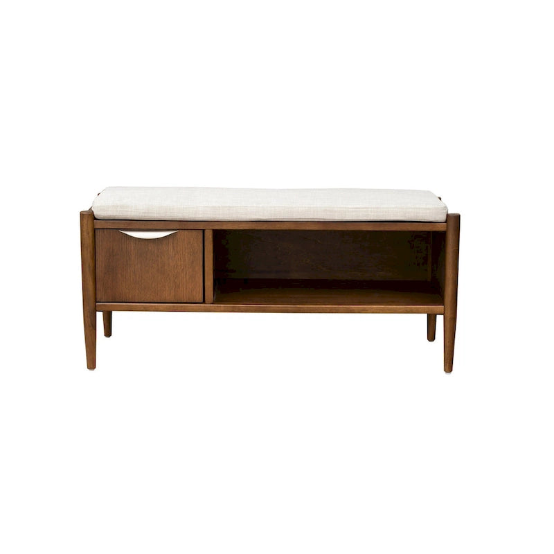 Accent Bench with Storage and Upholstered Cushion - 42W x 17D x 19.5H