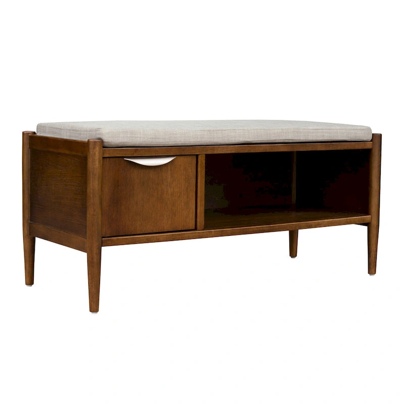 Banc d'appoint avec rangement et coussin rembourré - 42W x 17D x 19.5H