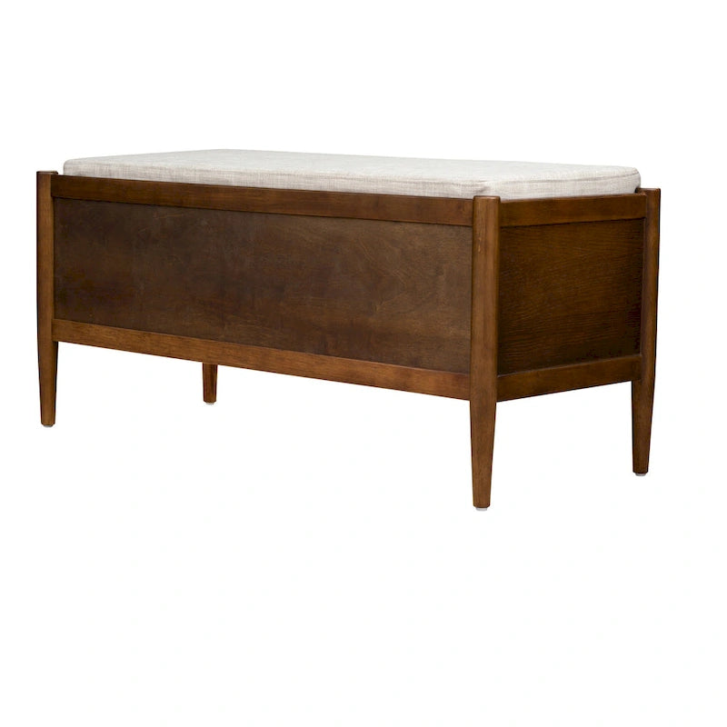 Accent Bench with Storage and Upholstered Cushion - 42W x 17D x 19.5H