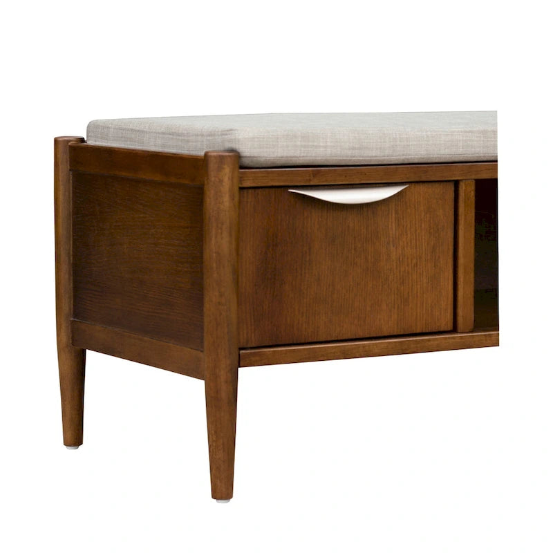 Banc d'appoint avec rangement et coussin rembourré - 42W x 17D x 19.5H