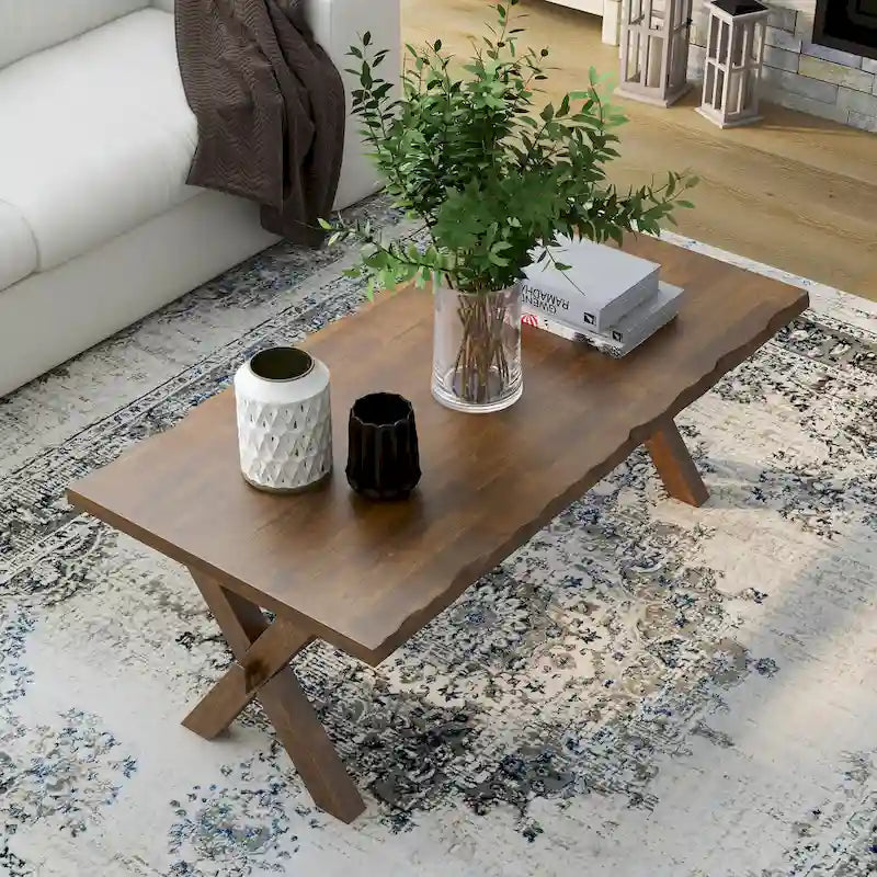 Transitional Walnut 47-inch Solid Wood Coffee Table by