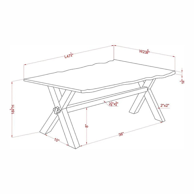 Transitional Walnut 47-inch Solid Wood Coffee Table by