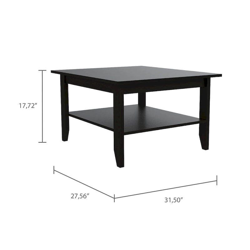 Mesa de centro com prateleira aberta