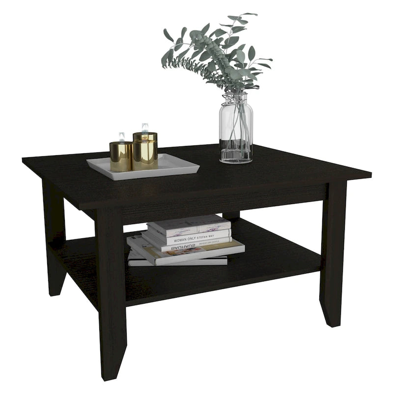 Mesa de centro com prateleira aberta
