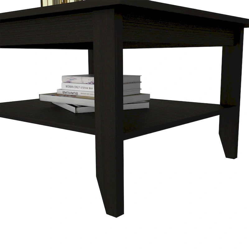 Mesa de centro com prateleira aberta