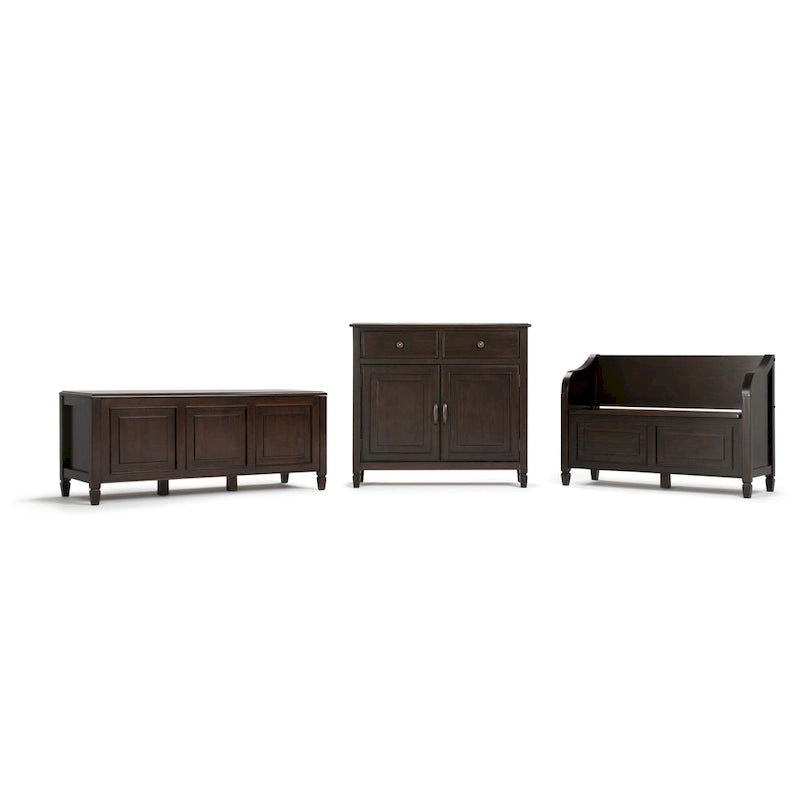 SOLID WOOD 51 inch Wide Traditional Storage Bench Trunk - 51 W x 18 D x 20.75 H