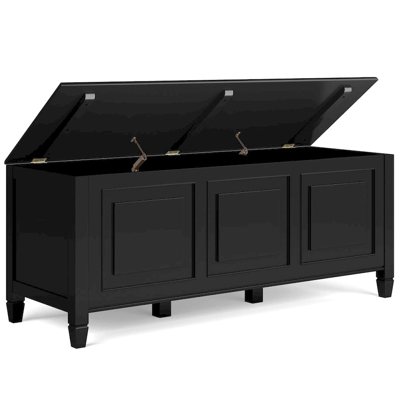SOLID WOOD 51 inch Wide Traditional Storage Bench Trunk - 51 W x 18 D x 20.75 H