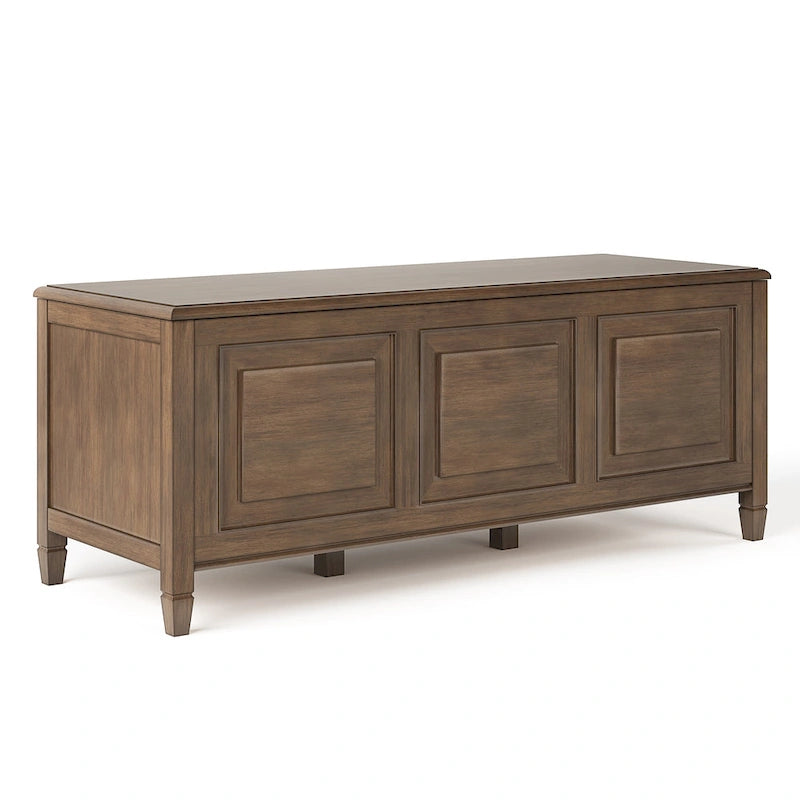 SOLID WOOD 51 inch Wide Traditional Storage Bench Trunk - 51 W x 18 D x 20.75 H