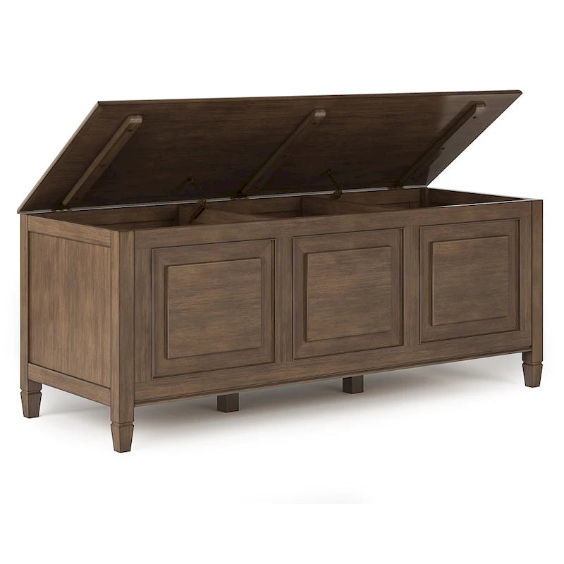 SOLID WOOD 51 inch Wide Traditional Storage Bench Trunk - 51 W x 18 D x 20.75 H