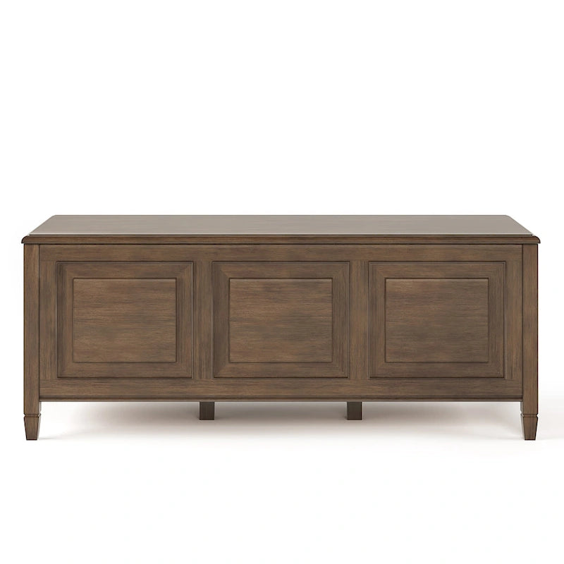 SOLID WOOD 51 inch Wide Traditional Storage Bench Trunk - 51 W x 18 D x 20.75 H