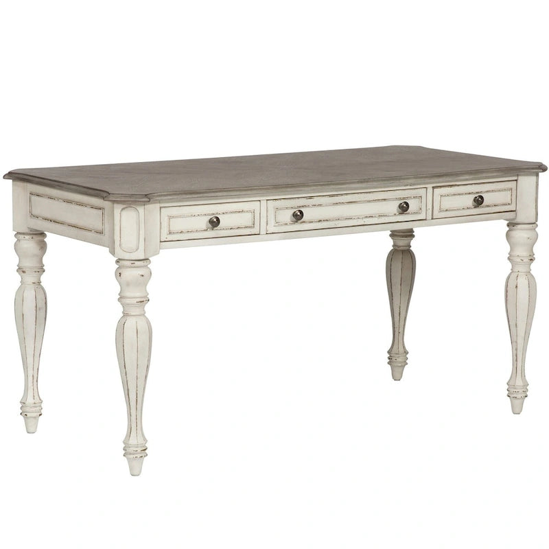 Antique White Weathered Bark Writing Desk