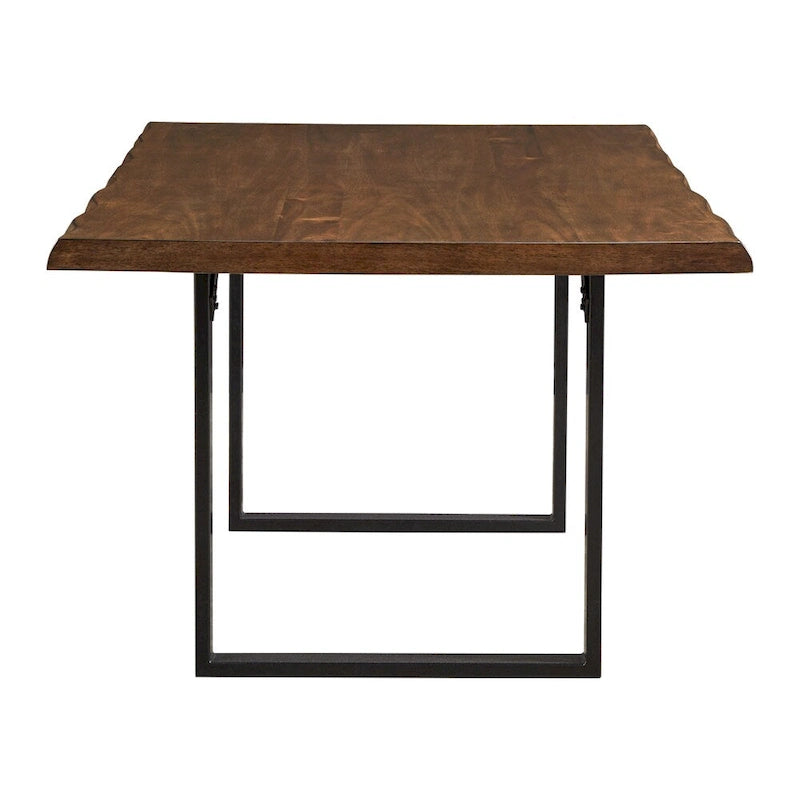Live Edge Wood and Metal Sled Base Dining Table by