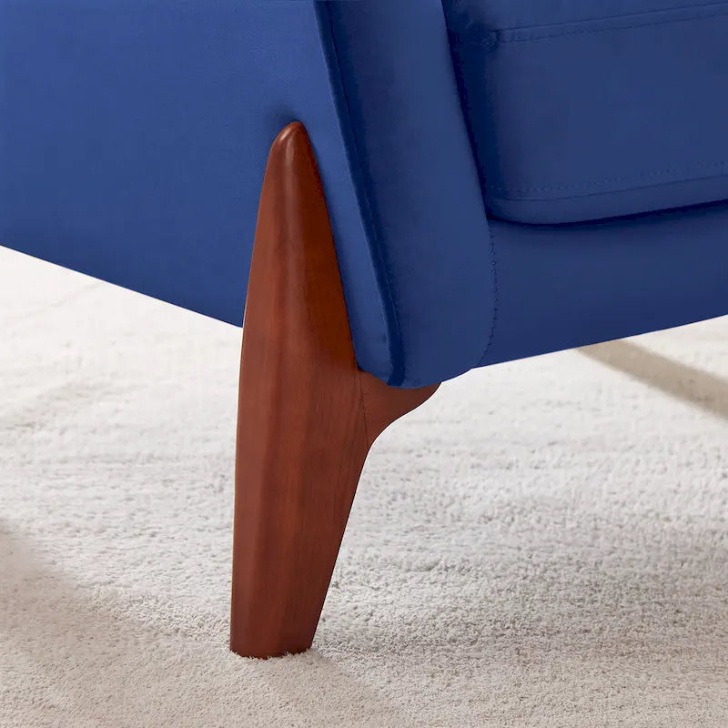 30.7 Inch Mid-century Modern Wide Upholstered Accent Armchair with Rubber Wood Legs