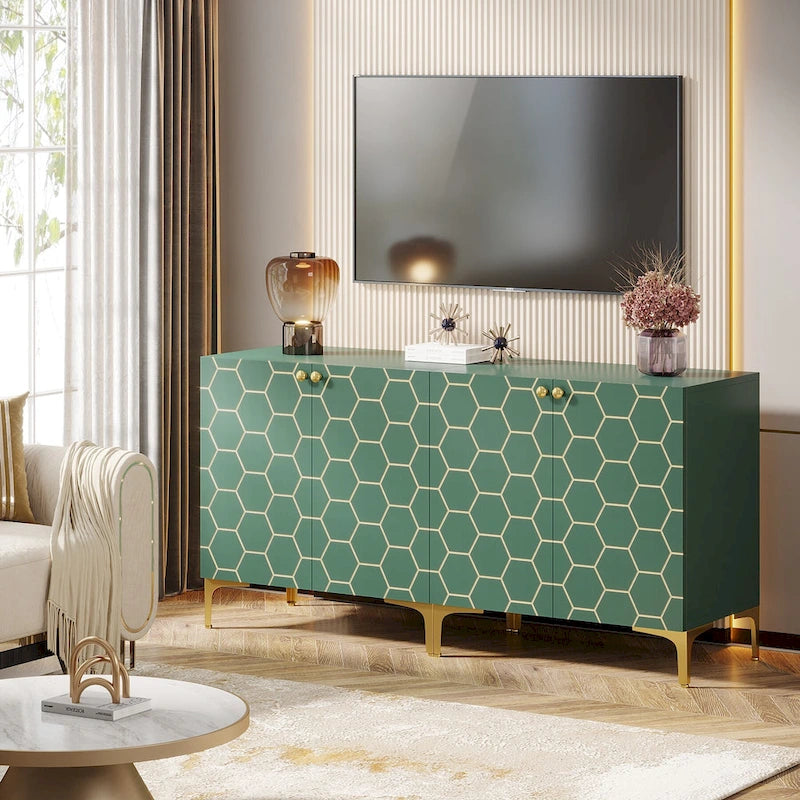 Meuble de rangement d'appoint moderne de 31.5 pour salon et cuisine (lot de 2 )