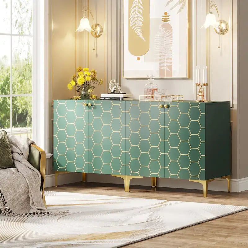 Meuble de rangement d'appoint moderne de 31.5 pour salon et cuisine (lot de 2 )