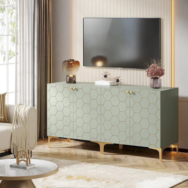 Meuble de rangement d'appoint moderne de 31.5 pour salon et cuisine (lot de 2 )