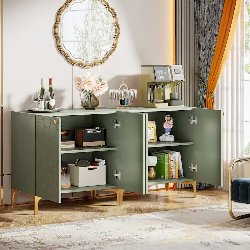 Meuble de rangement d'appoint moderne de 31.5 pour salon et cuisine (lot de 2 )